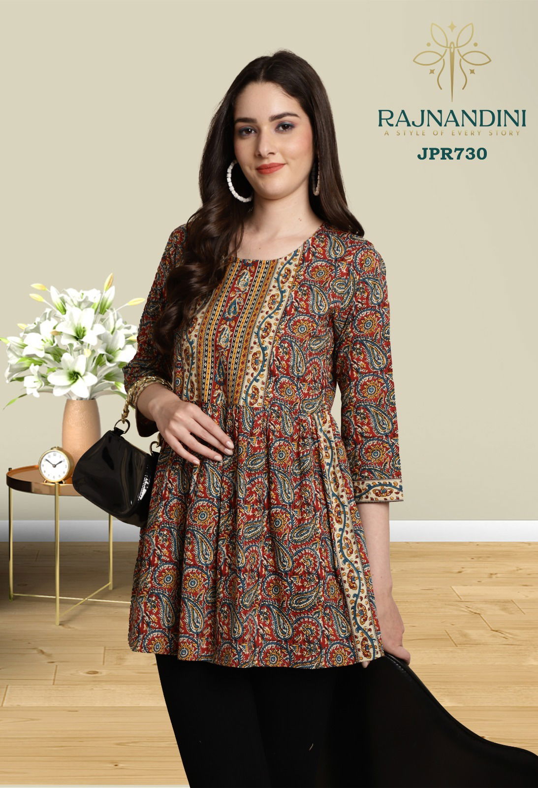 Hirwa By Rajnandini Pure Cambric Cotton Printed Tops With Handwork Wholesale Clothing Suppliers In India

